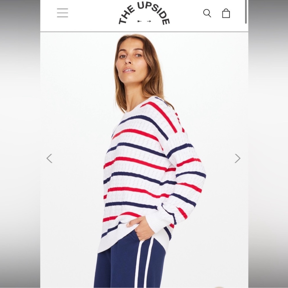 The Upside Knit Striped Crew Neck Sweater